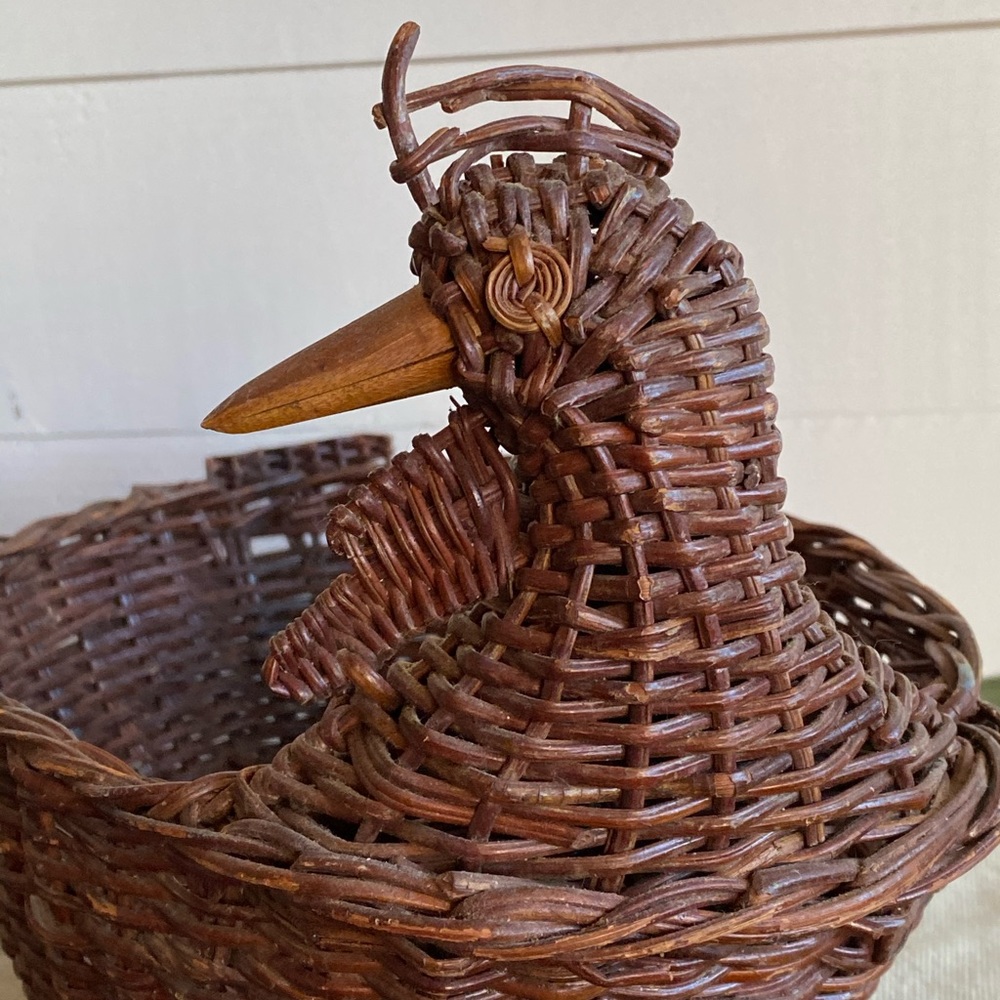 Vintage Wicker Chicken‎ Basket